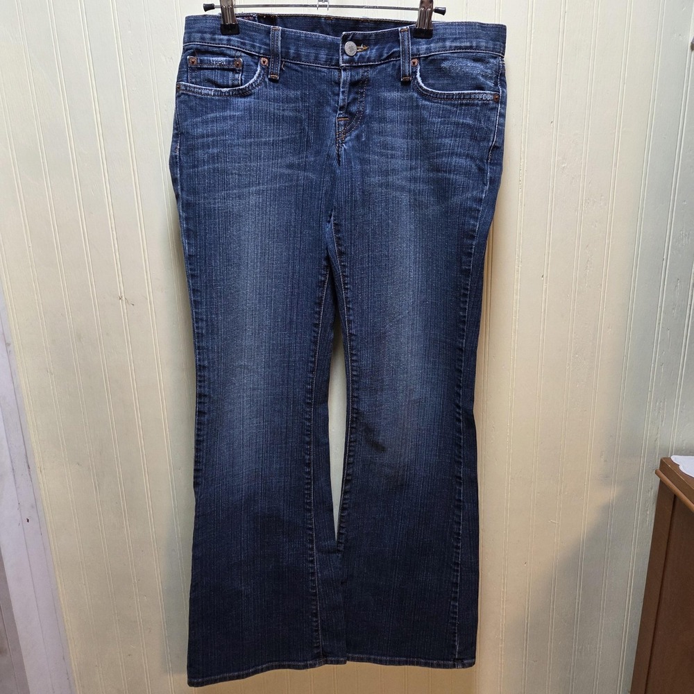 Lucky Brand Lil Emerald Jeans‎ Womens 8 Blue Bootcut Embroidered Stretch Denim